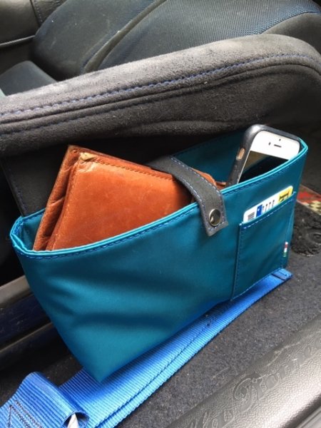 画像9: ナイロン＆アルカンターラ製フルバケ用小物入れ (9)